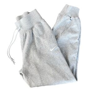 Nike Phoenix grey fleece sweatpants with white swoosh